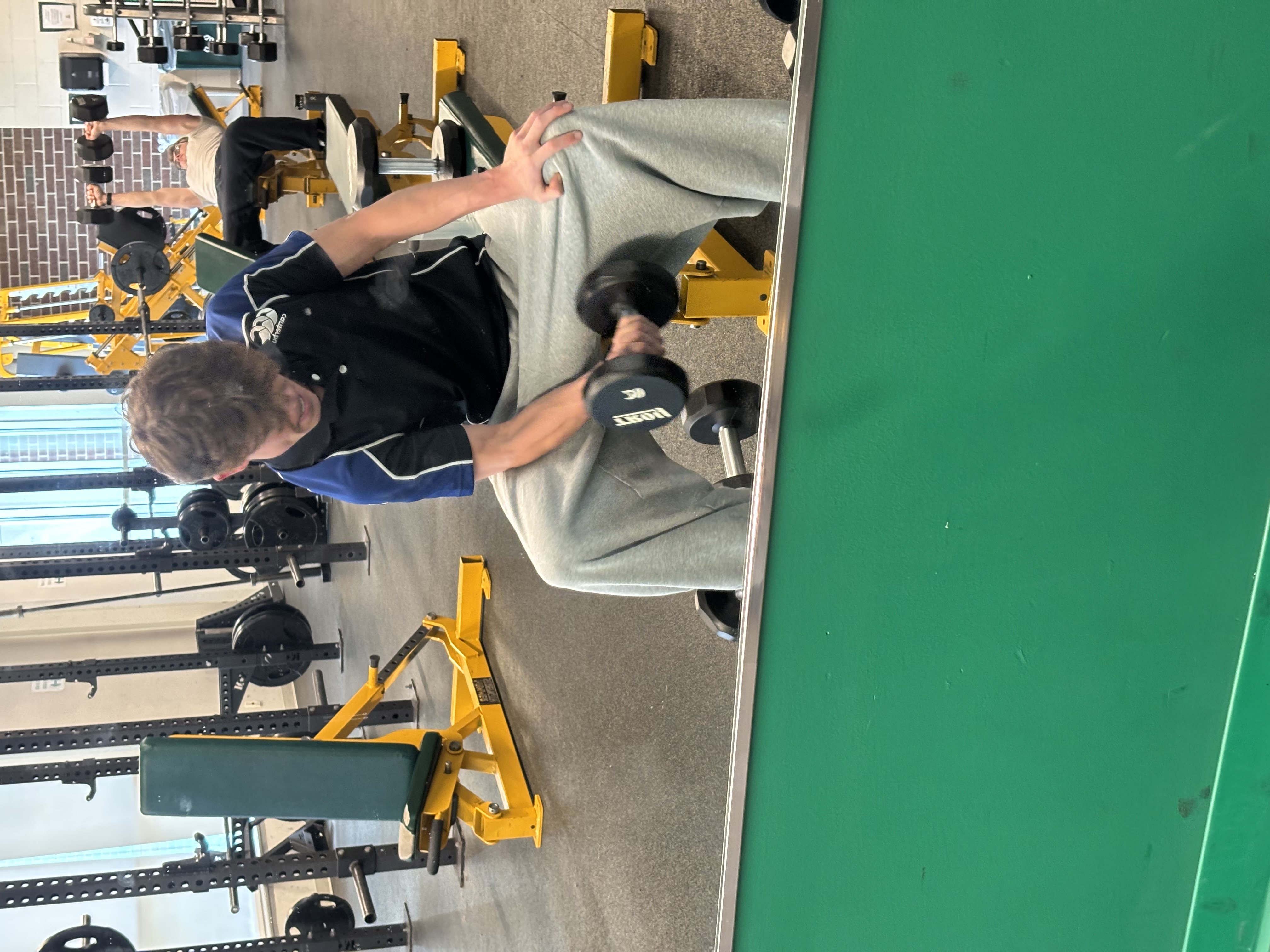 Manny Johnson lifting in the gym